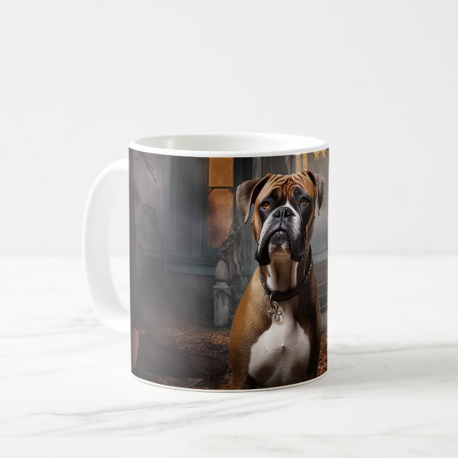 Taza De Café Boxeador de Halloween aterrador (Anverso izquierdo)