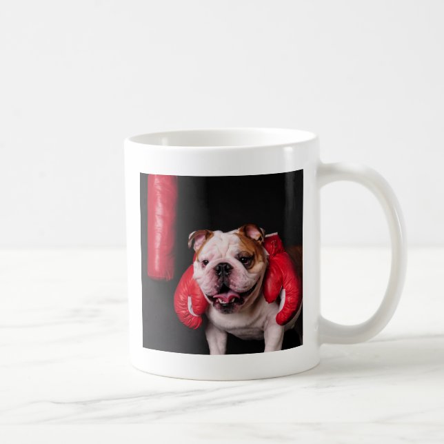 Taza De Café Boxeador del bulldog (Derecha)