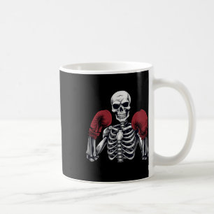 Taza De Café Boxeador Esqueleto Boxeo Kickboxing Halloween Arte