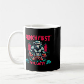 Taza De Café Boxeador Haciendo Puño Simio Primero Mono Boxeador