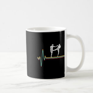 Taza De Café Boxeador Retro Heartbeat Kickboxing Lucha Vintage