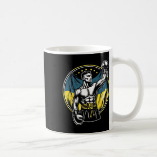 Taza De Café Boxeador Ucraniano Boxeo Patriótico Luchador Bande