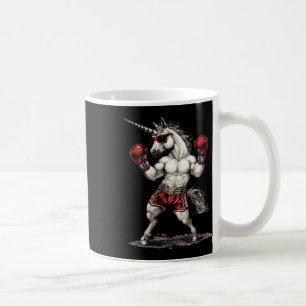 Taza De Café Boxeador Unicornio Con Guantes De Boxeo Gracioso