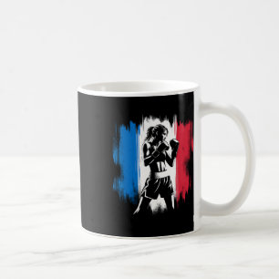 Taza De Café Boxeadora con bandera de Francia - Kickboxing feme