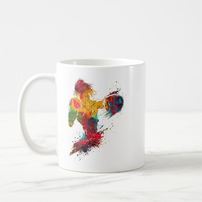 Taza De Café Boxeadora Femenina (Izquierda)