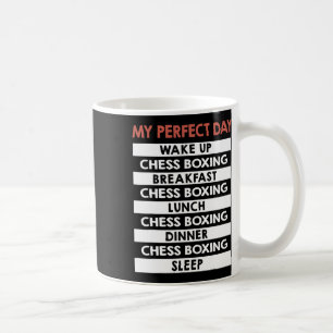 Taza De Café Boxeo de ajedrez Mi rutina del día del jugador per