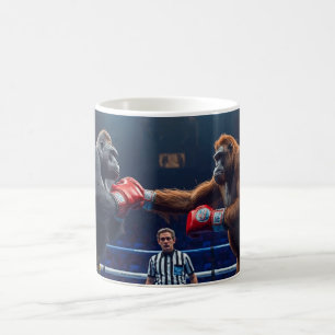 Taza De Café Boxeo de Gorila vs. Orangután