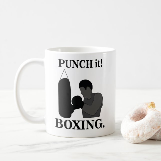 Taza De Café Boxeo Deporte Golpea Boxeo (Con donut)