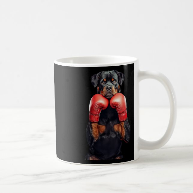Taza De Café Boxeo Rottweiler (Derecha)
