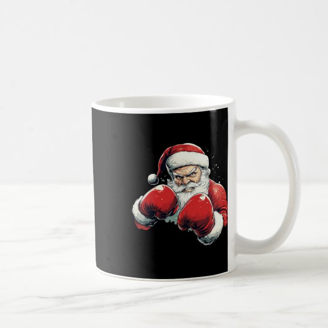 Taza De Café Boxeo Santa Claus - Papá Noel con guante de boxeo (Derecha)