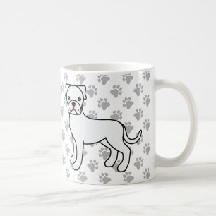 Taza De Café Bóxer blanco perro de dibujos animados lindo