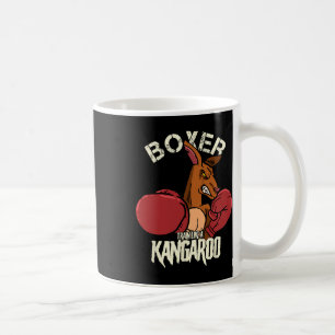 Taza De Café Boxer Boxeo Kickboxing Entrena Como Un Canguro