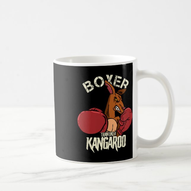 Taza De Café Boxer Boxeo Kickboxing Entrena Como Un Canguro  (Derecha)