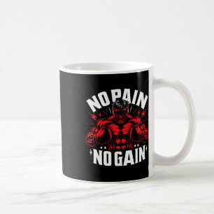 Taza De Café Boxer Cita Sin Dolor Sin Ganancia Rótulo Sin Dolor