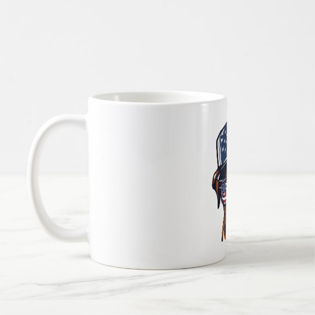 Taza De Café Boxer Dog 4 de julio (Izquierda)