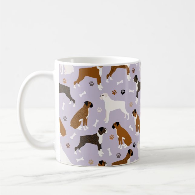 Taza De Café Boxer Dog Bones y Paws Coffee Mug (Izquierda)