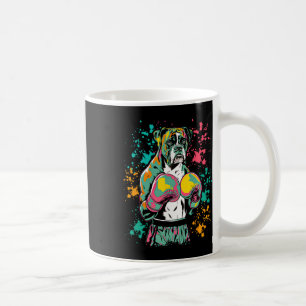 Taza De Café Boxer Dog de Kickboxing o Boxeo Divertido _1