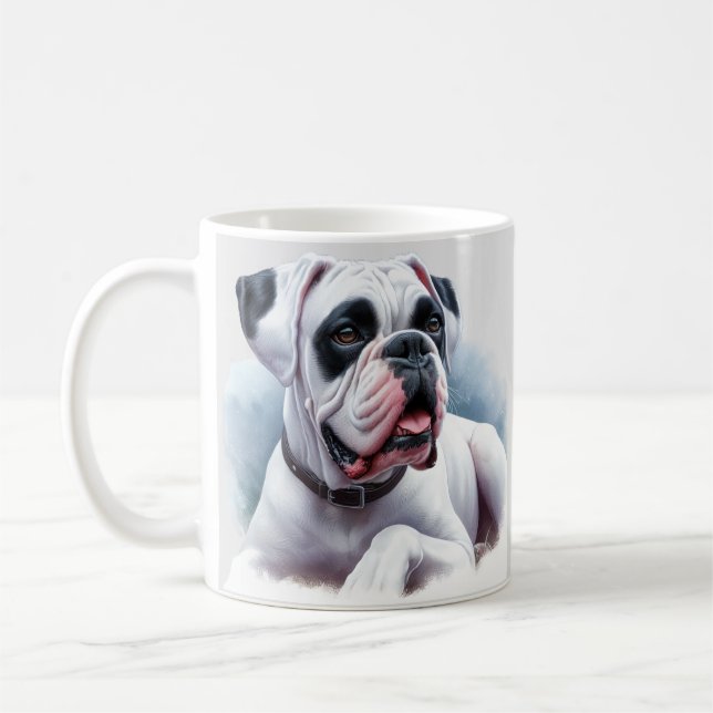 Taza De Café 🐾 Boxer Dog Gracety Guardian en acuarela (Izquierda)