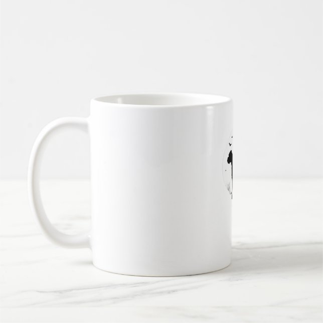 Taza De Café Boxer Dog - Halloween Moon Silhouette Classic T-Sh (Izquierda)