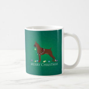 Taza De Café Boxer Dog Merry Christmas Design