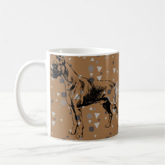 Taza De Café Boxer Dog Mug – Modern Geometric Boxer Illustratio
