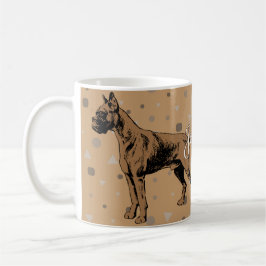 Taza De Café Boxer Dog Mug – Modern Geometric Boxer Illustratio