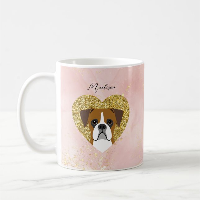 Taza De Café Boxer Dog Mugs (Izquierda)