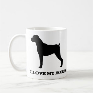 Taza De Café Boxer Dog Raza Silhouettes Personalizado