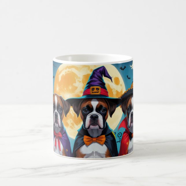 Taza De Café Boxer Dogs Calabaza Halloween Gracioso (Centro)