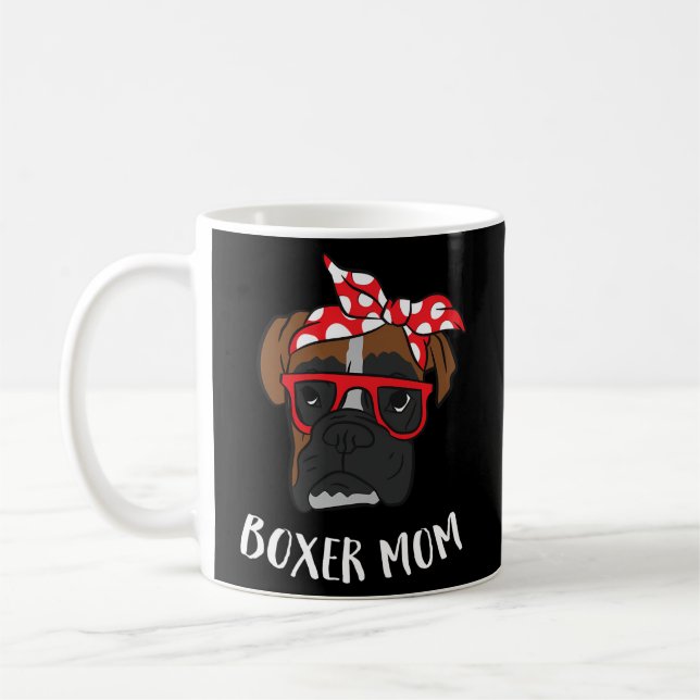Taza De Café Boxer Mom Boxer Mama Para Boxer Mom (Izquierda)