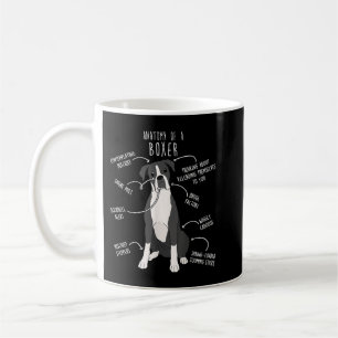 Taza De Café Boxer Perro Inverso Brindle Seal Anatomía Graciosa