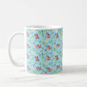 Taza de café Boxer regalo floral de primavera para