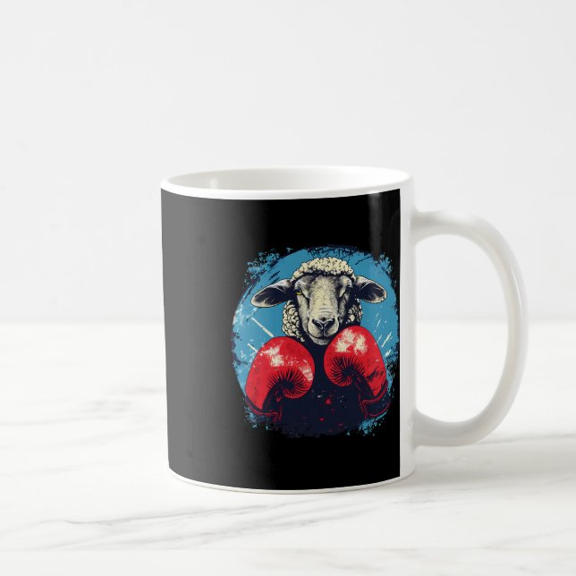 Taza De Café Boxer Sheep With Boxing Gloves Kickboxing Funny Bo (Derecha)