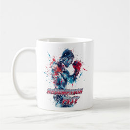 Taza De Café Boxing Fans Graphic and Text