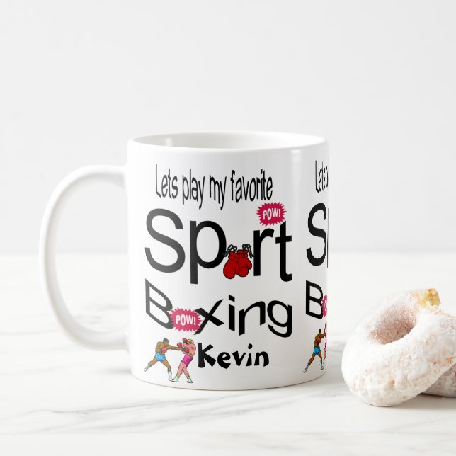 Taza De Café Boxing Mugs Sports (Con donut)