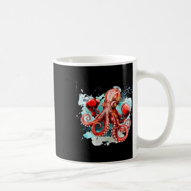 Taza De Café Boxing Octopus Lover Ocean Sea Creature Boxer Kick (Derecha)
