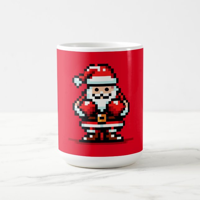 Taza De Café Boxing Santa - Navidades retro de píxeles luchan c (Centro)