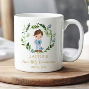 Taza De Café Boy First Communion Mug Favores Religiosos