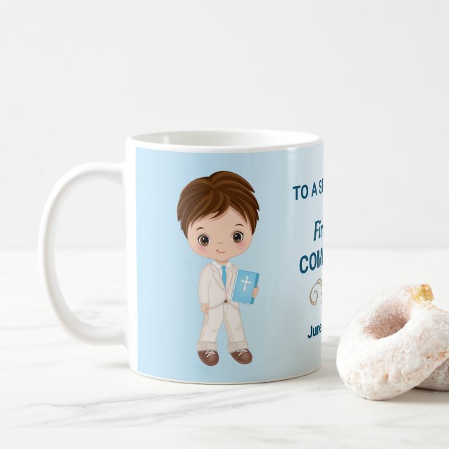 Taza De Café Boy First Holy Communia Classic Mug (Con donut)