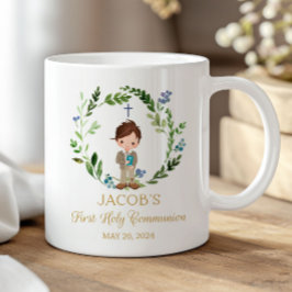 Taza De Café Boy First Holy Communion Ceramic Mug 11 oz