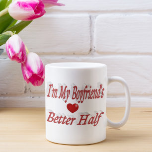 Taza De Café Boyfriend con texto rojo