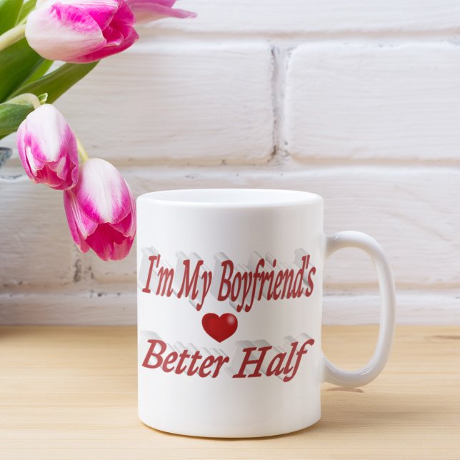 Taza De Café Boyfriend con texto rojo (Subido por el creador)