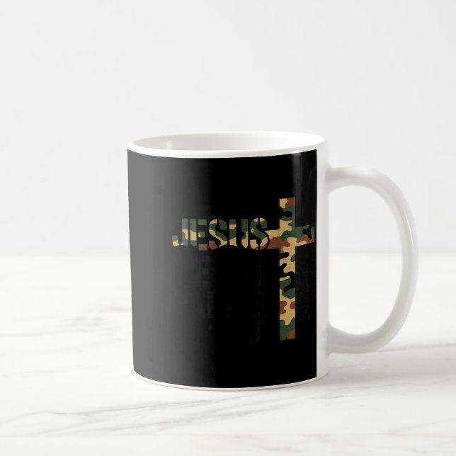 Taza De Café Boys Camo Christian Wrestling Jesus Never Tapped O (Derecha)