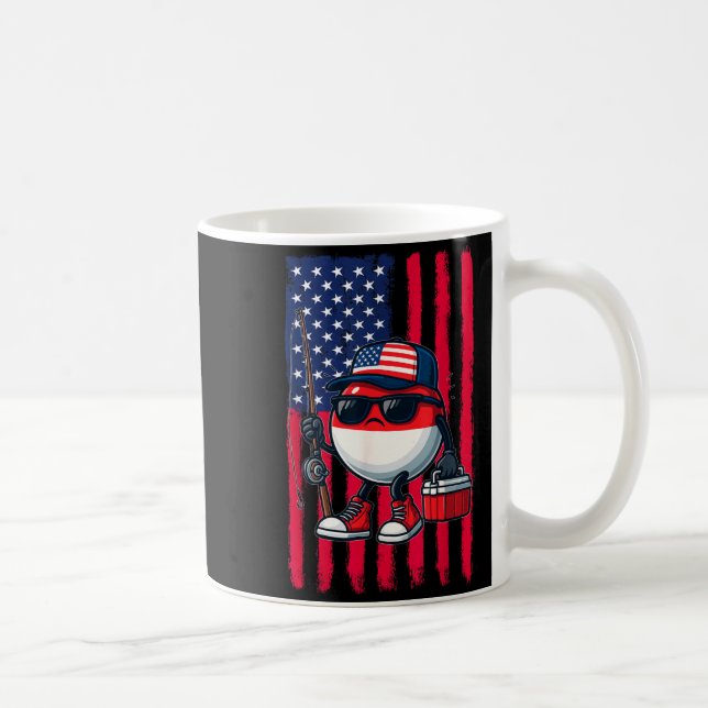 Taza De Café Boys Fishing Rod American Flag Patriotic Fishing F (Derecha)