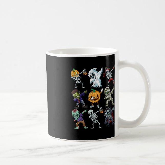 Taza De Café Boys Halloween Skeleton Jack O Lantern Zombie Dab (Derecha)