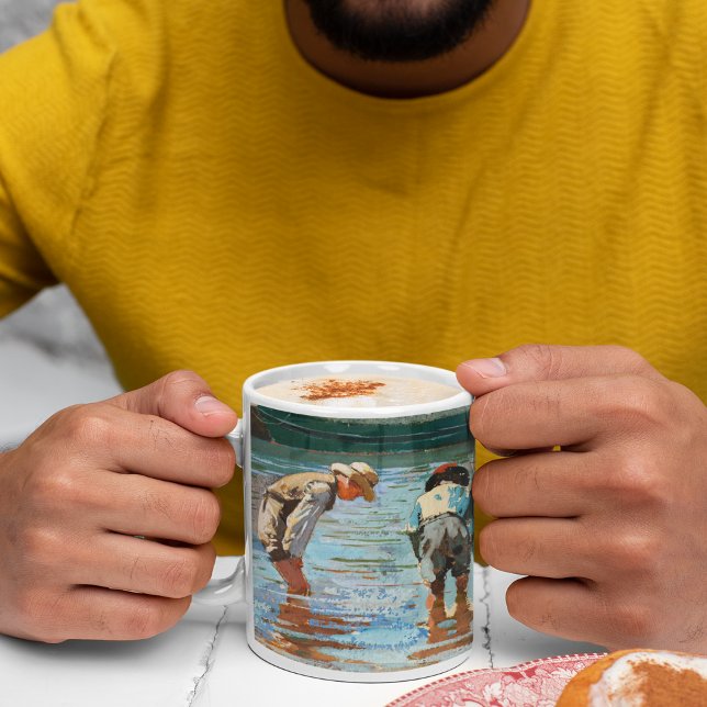 Taza De Café Boys Wading (1873) de Winslow Homer (Boys Wading (1873) by Winslow Homer Mug)