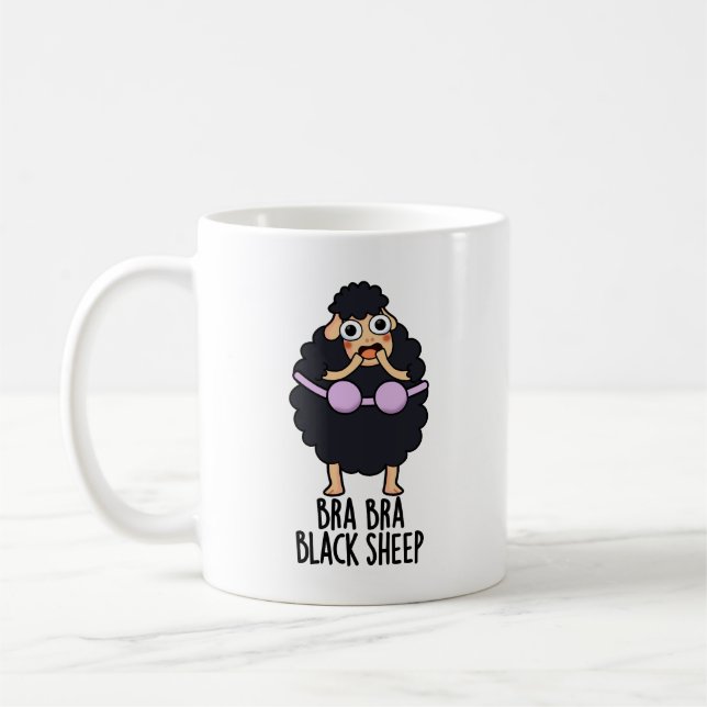 Taza De Café Bra-bra Black Sheep Funny Animal Pun (Izquierda)