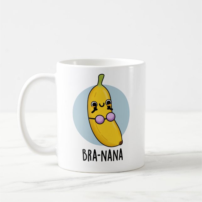 Taza De Café Bra-nana Funny Banana Bra Pun (Izquierda)