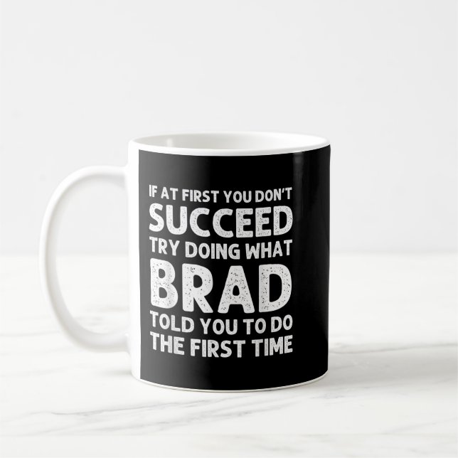 Taza De Café BRAD Gift Name Personalized Birthday Funny Christm (Izquierda)