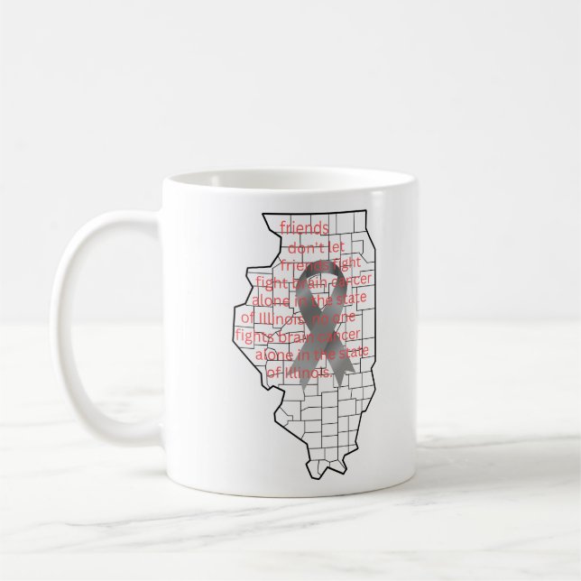 Taza De Café Brain Cancer Awareness in Illinois (Izquierda)